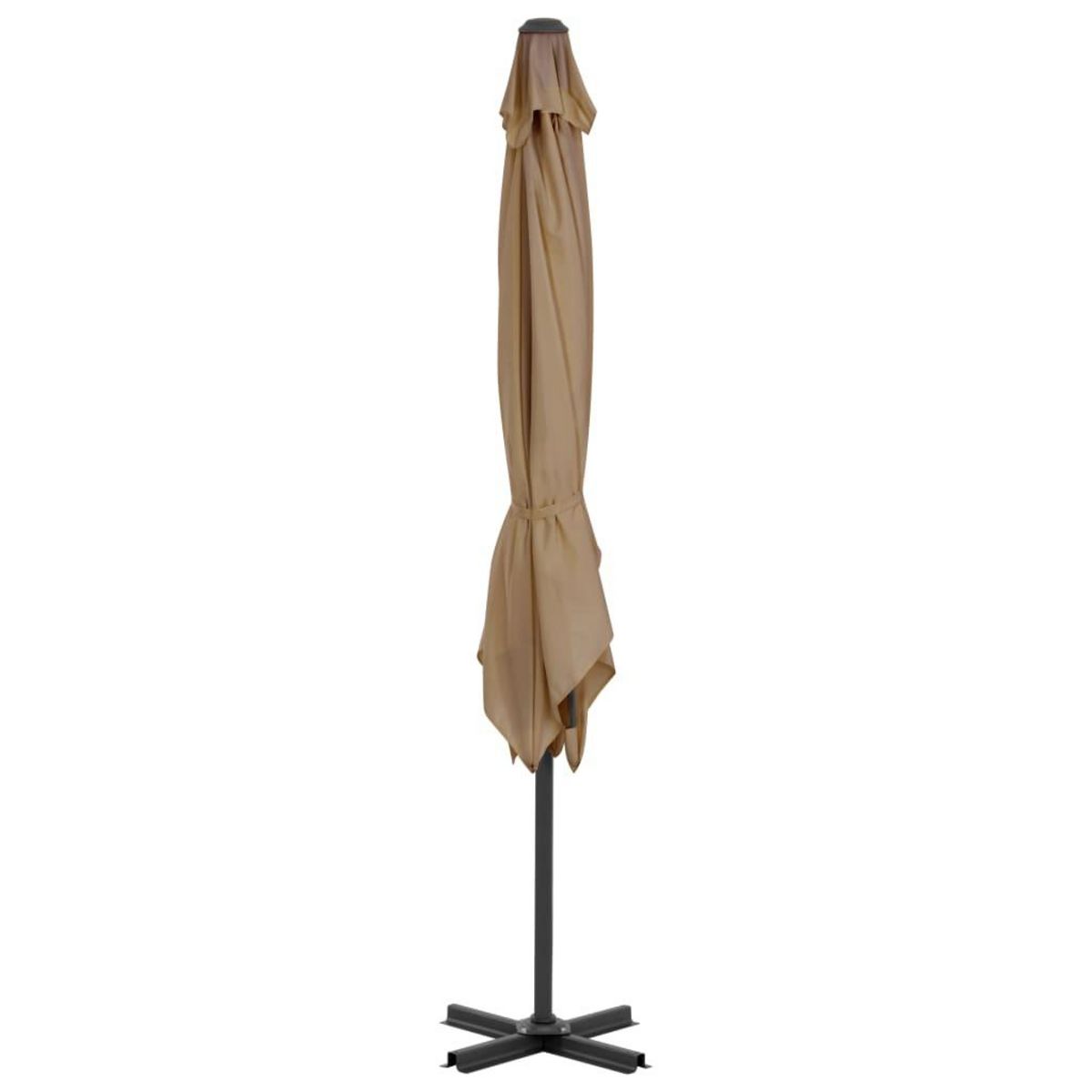 VIDAXL Parasol de jardin en porte-a-faux et poteau en aluminium taupe