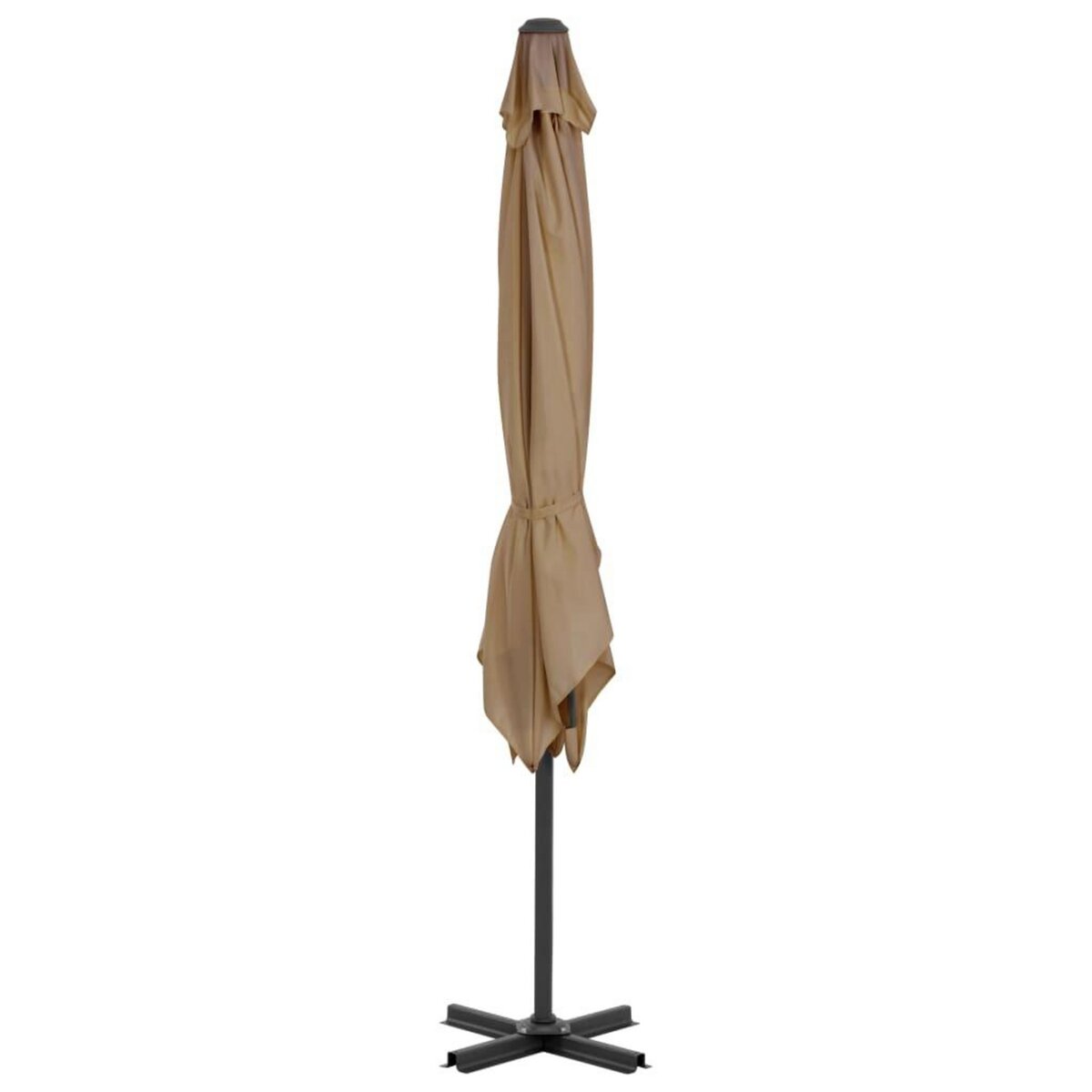 VIDAXL Parasol de jardin en porte-a-faux et poteau en aluminium taupe