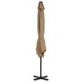 Voir la diapositive 3 : VIDAXL Parasol de jardin en porte-a-faux et poteau en aluminium taupe