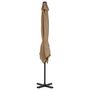 Voir la diapositive 3 : VIDAXL Parasol de jardin en porte-a-faux et poteau en aluminium taupe