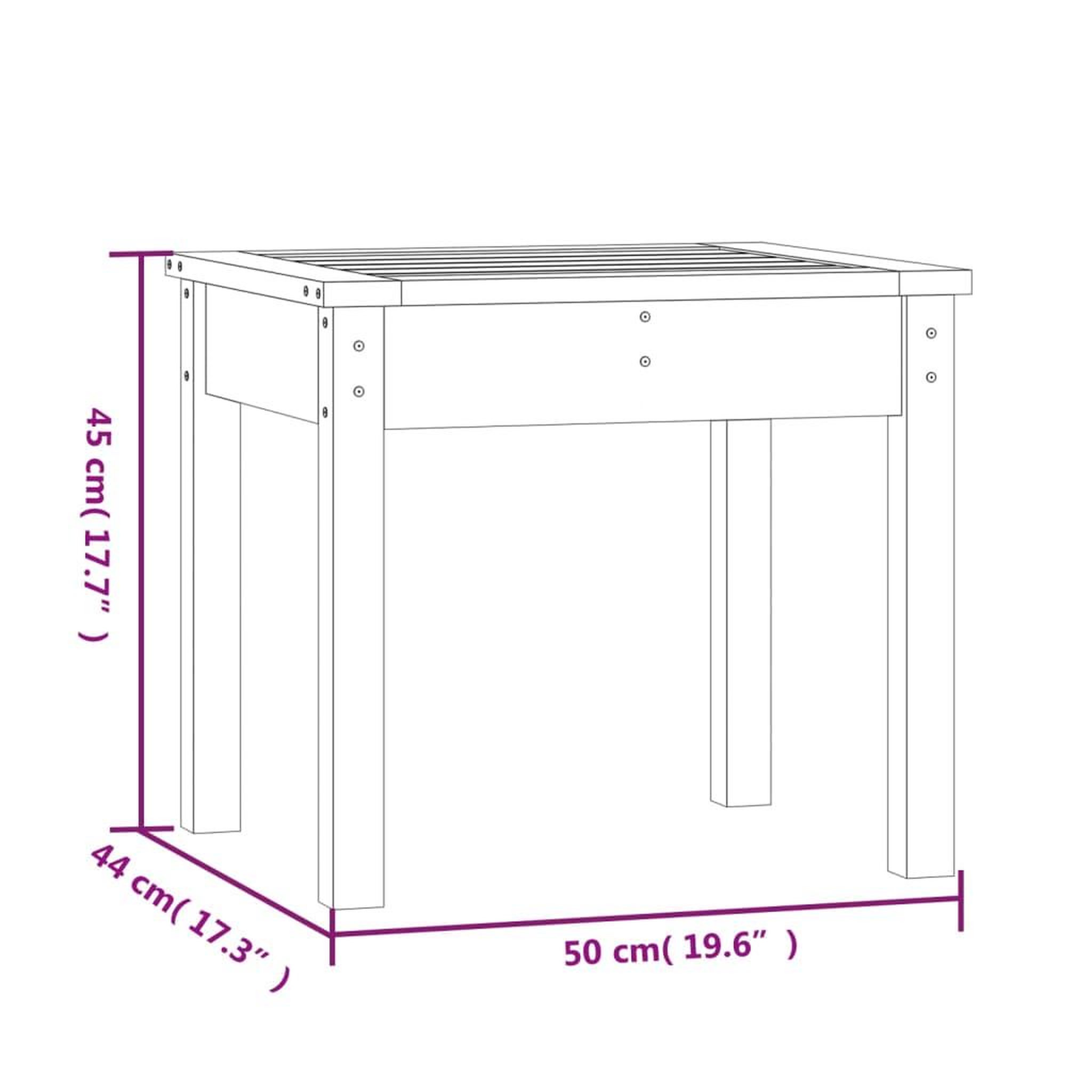 Voir la diapositive 6 : VIDAXL Banc de jardin blanc 50x44x45 cm bois massif de pin