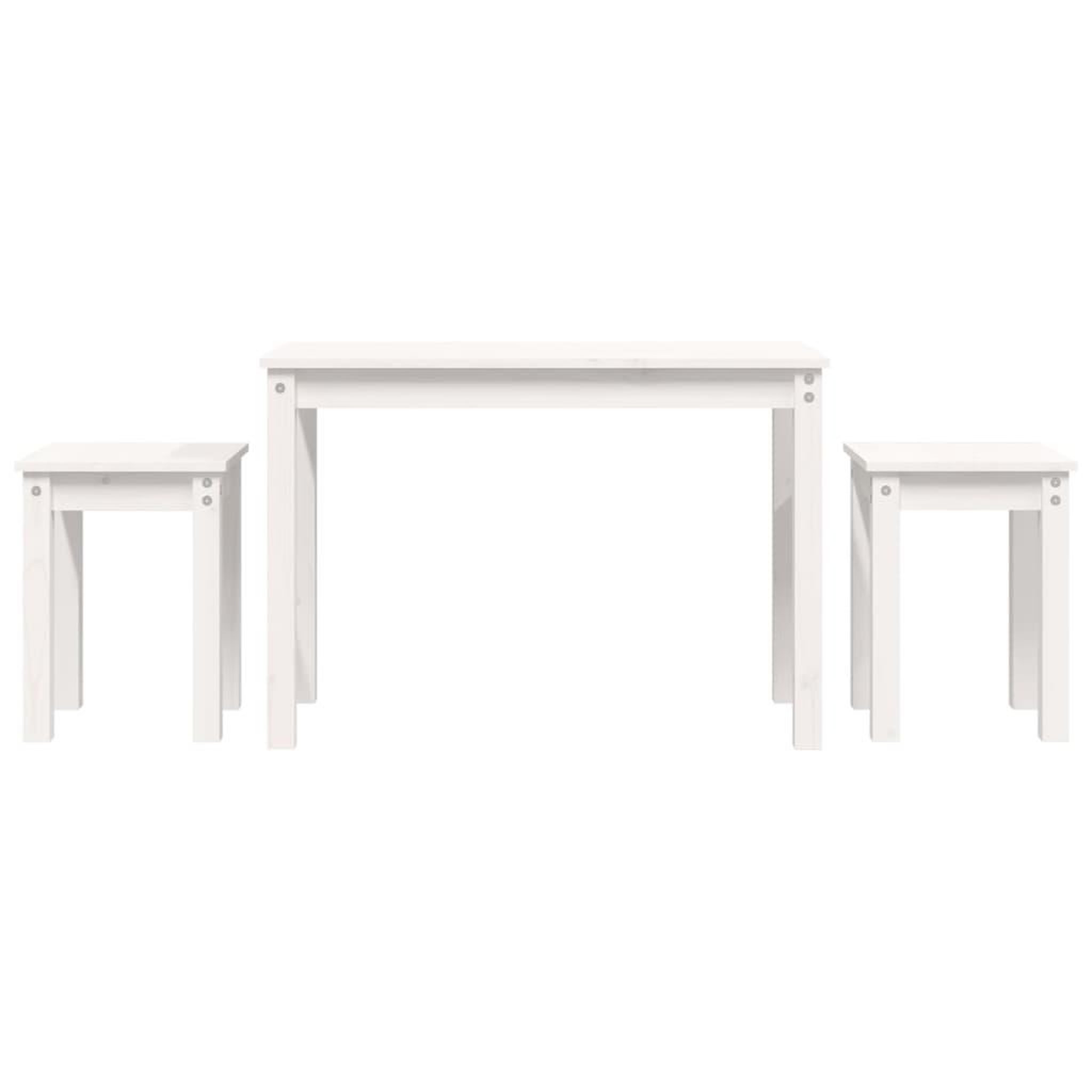 Voir la diapositive 2 : VIDAXL Tables gigognes 3 pcs Blanc Bois de pin massif