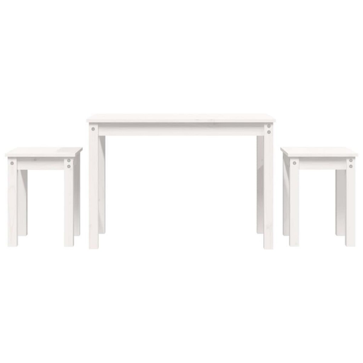 VIDAXL Tables gigognes 3 pcs Blanc Bois de pin massif