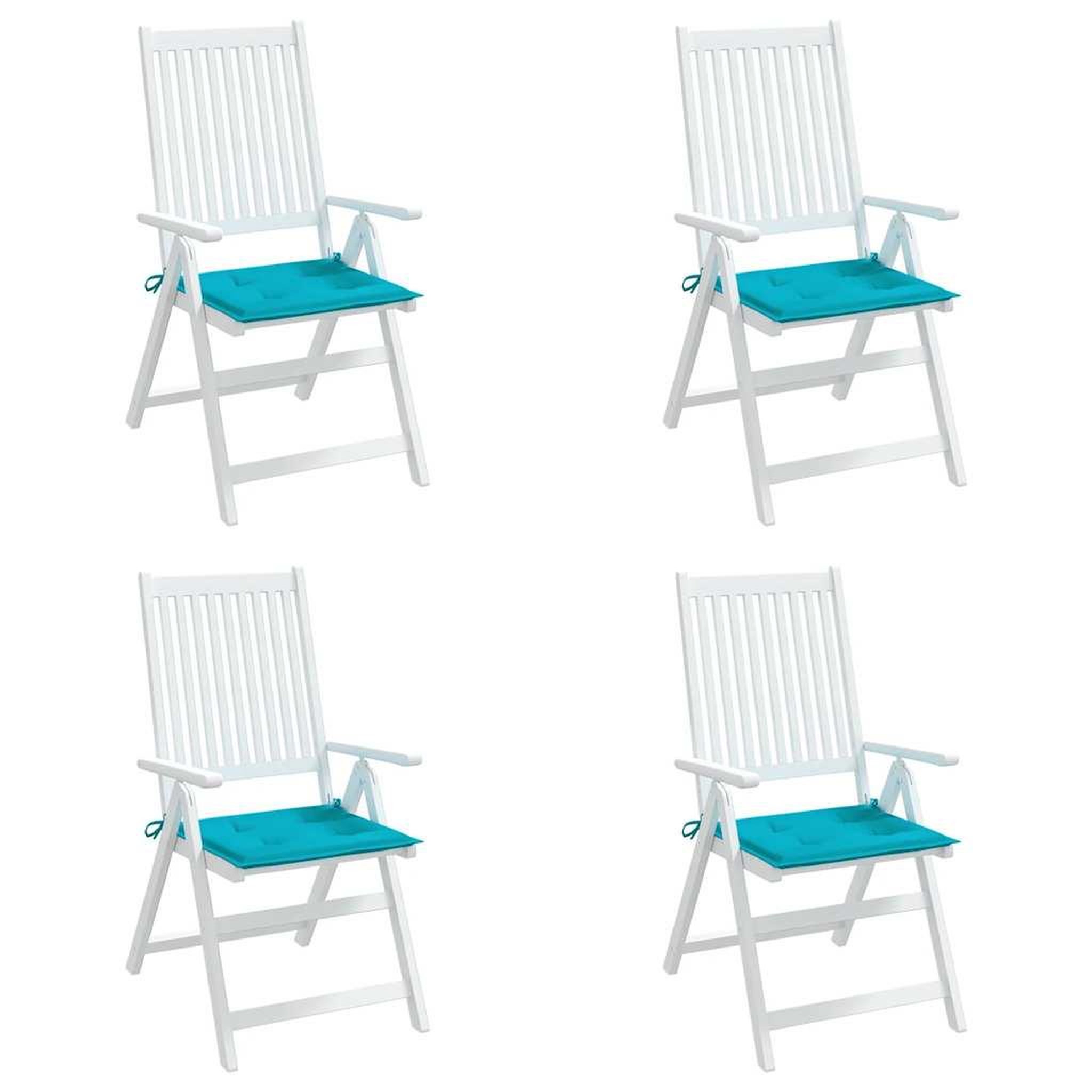 Voir la diapositive 4 : VIDAXL Coussins de chaise de jardin lot de 4 turquoise 40x40x3cm tissu