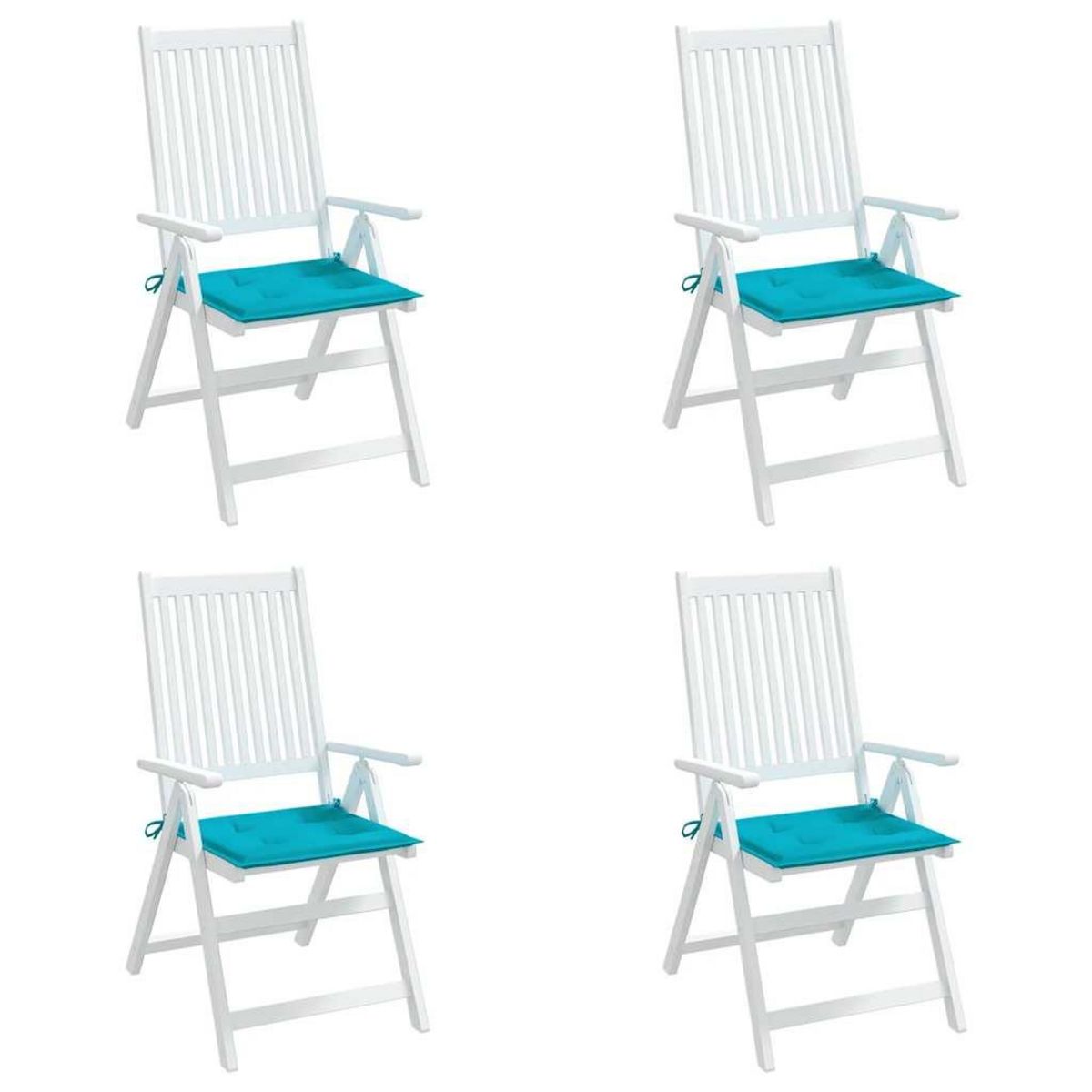 VIDAXL Coussins de chaise de jardin lot de 4 turquoise 40x40x3cm tissu