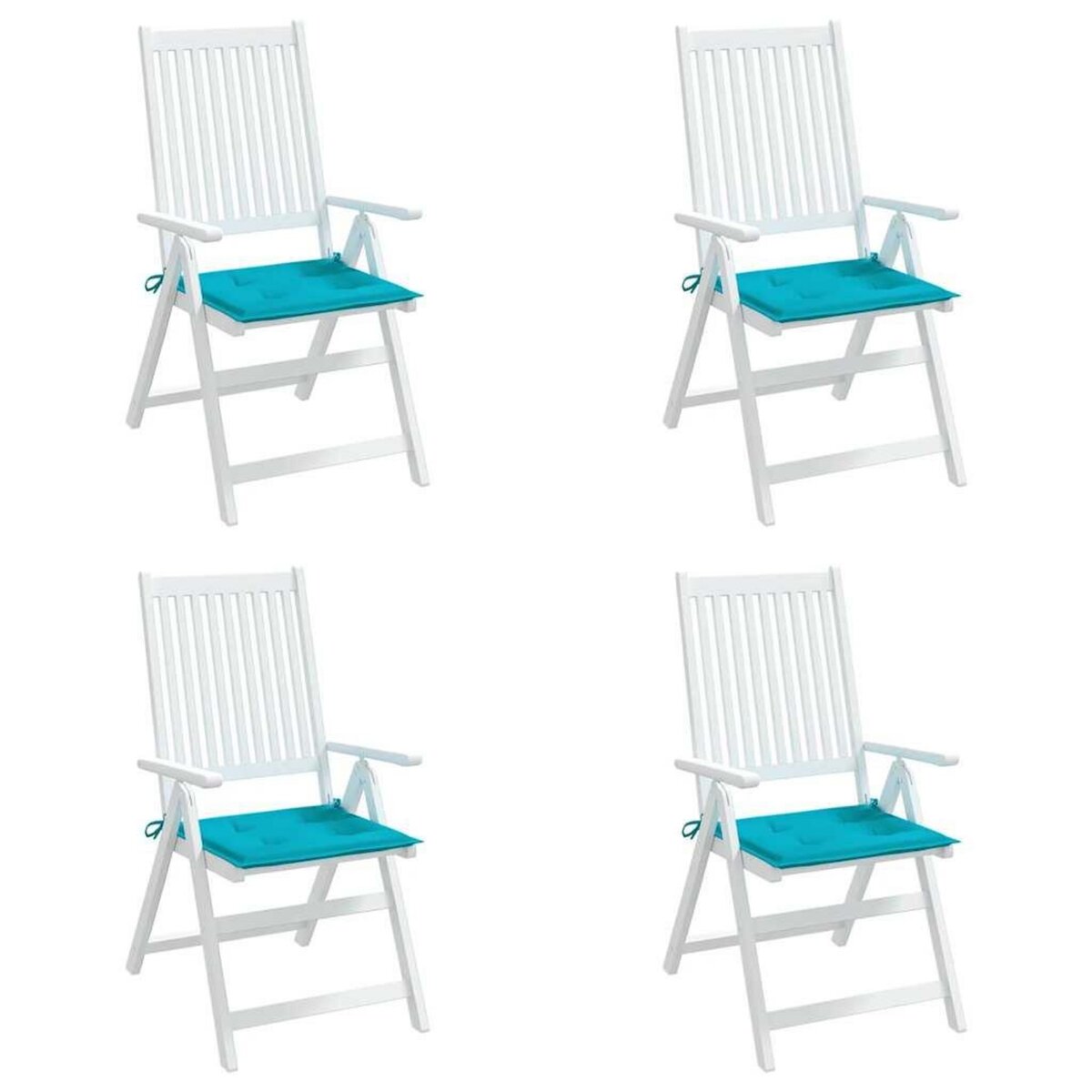 VIDAXL Coussins de chaise de jardin lot de 4 turquoise 40x40x3cm tissu