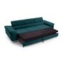 Voir la diapositive 2 : BEST MOBILIER Pablo - canapé 3 places - convertible avec têtières réglables - en velours