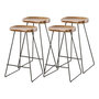 Voir la diapositive 2 : LISA DESIGN Aradia - lot de 4 tabourets de bar - en bois massif d'acacia