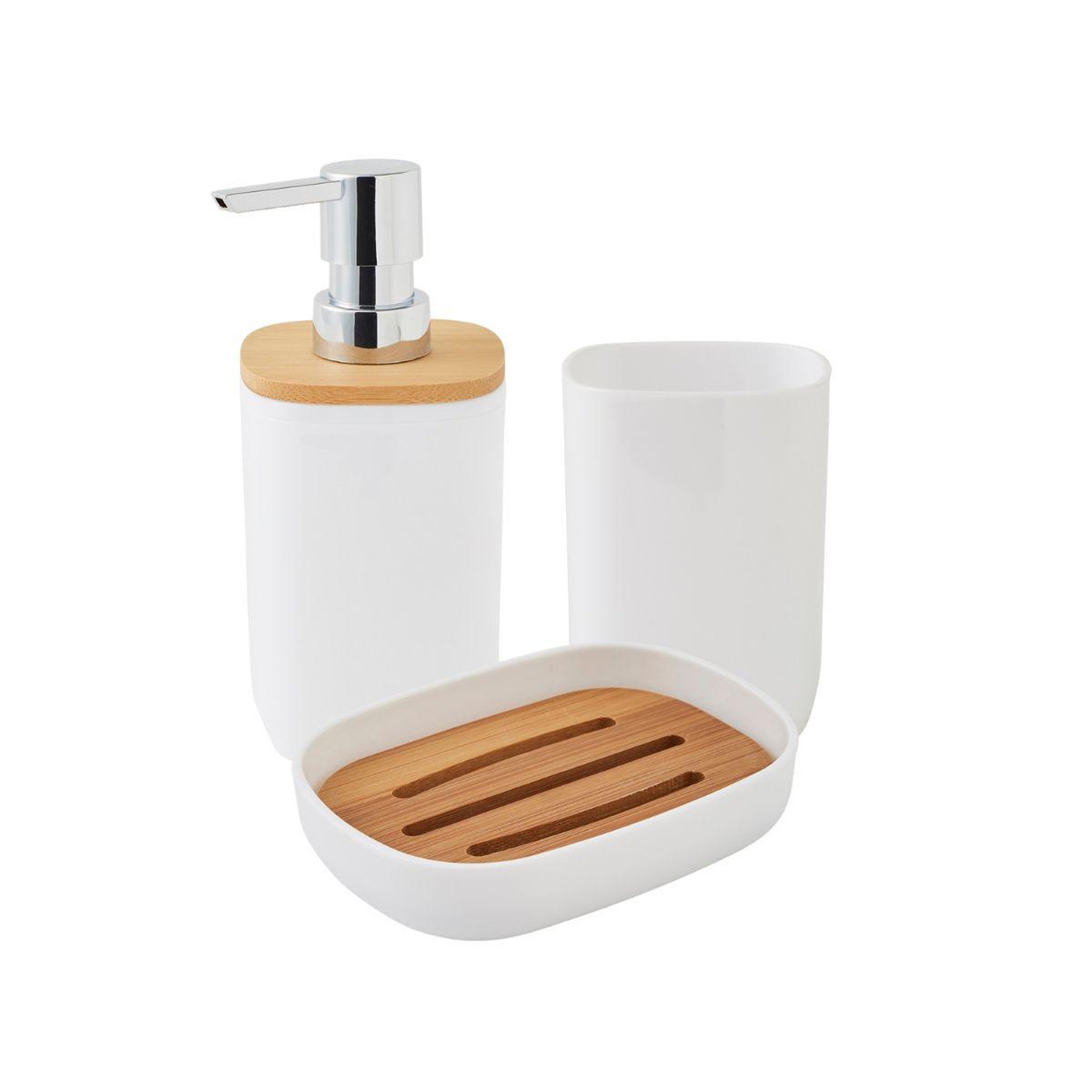 GUY LEVASSEUR Set salle de bain 3 pièces uni en bambou