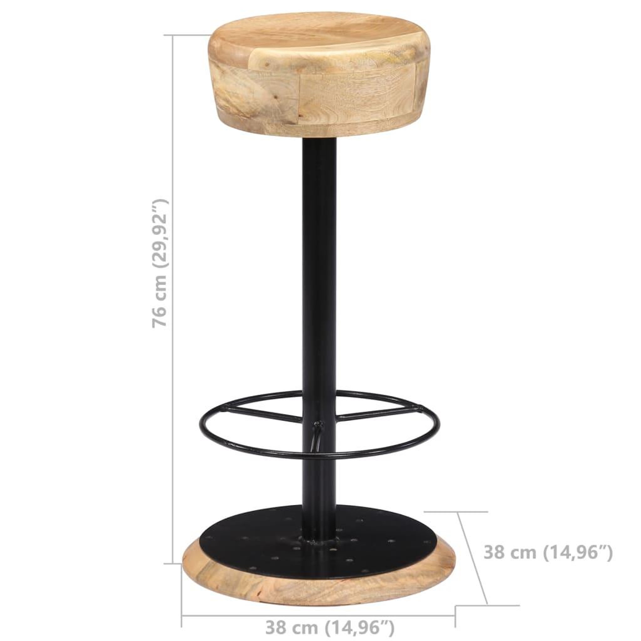 Voir la diapositive 6 : VIDAXL Chaises de bar lot de 2 bois de manguier solide