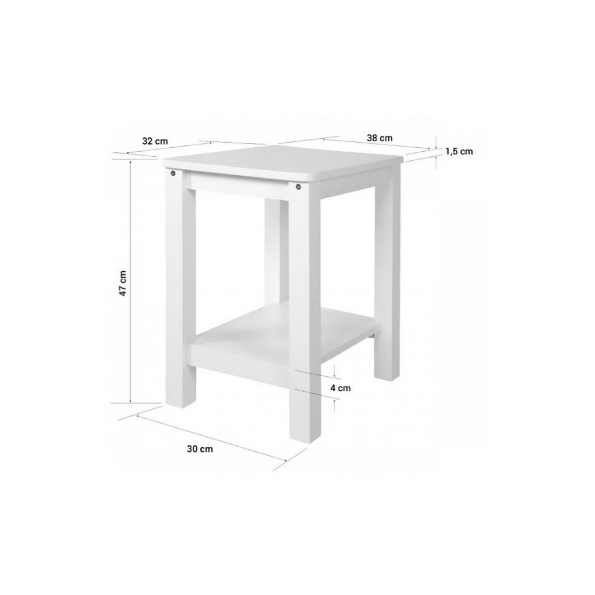 HomeStyle4U Table de chevet en bois naturel moderne avec étagères