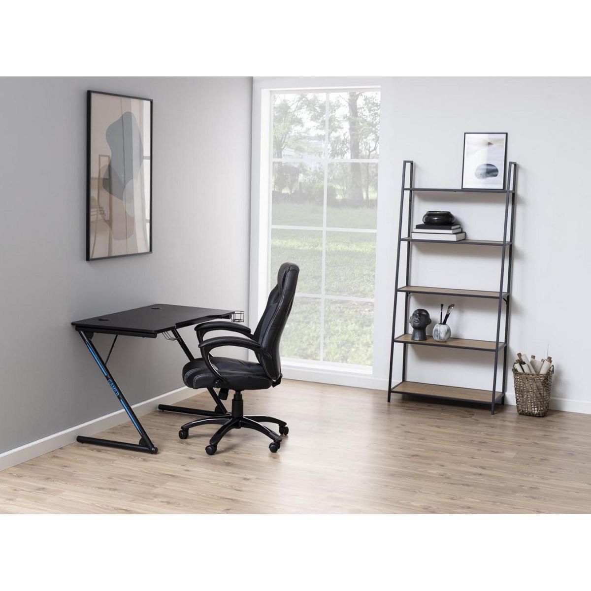 CONCEPT USINE Bureau de gaming noir en composite bois GAMER