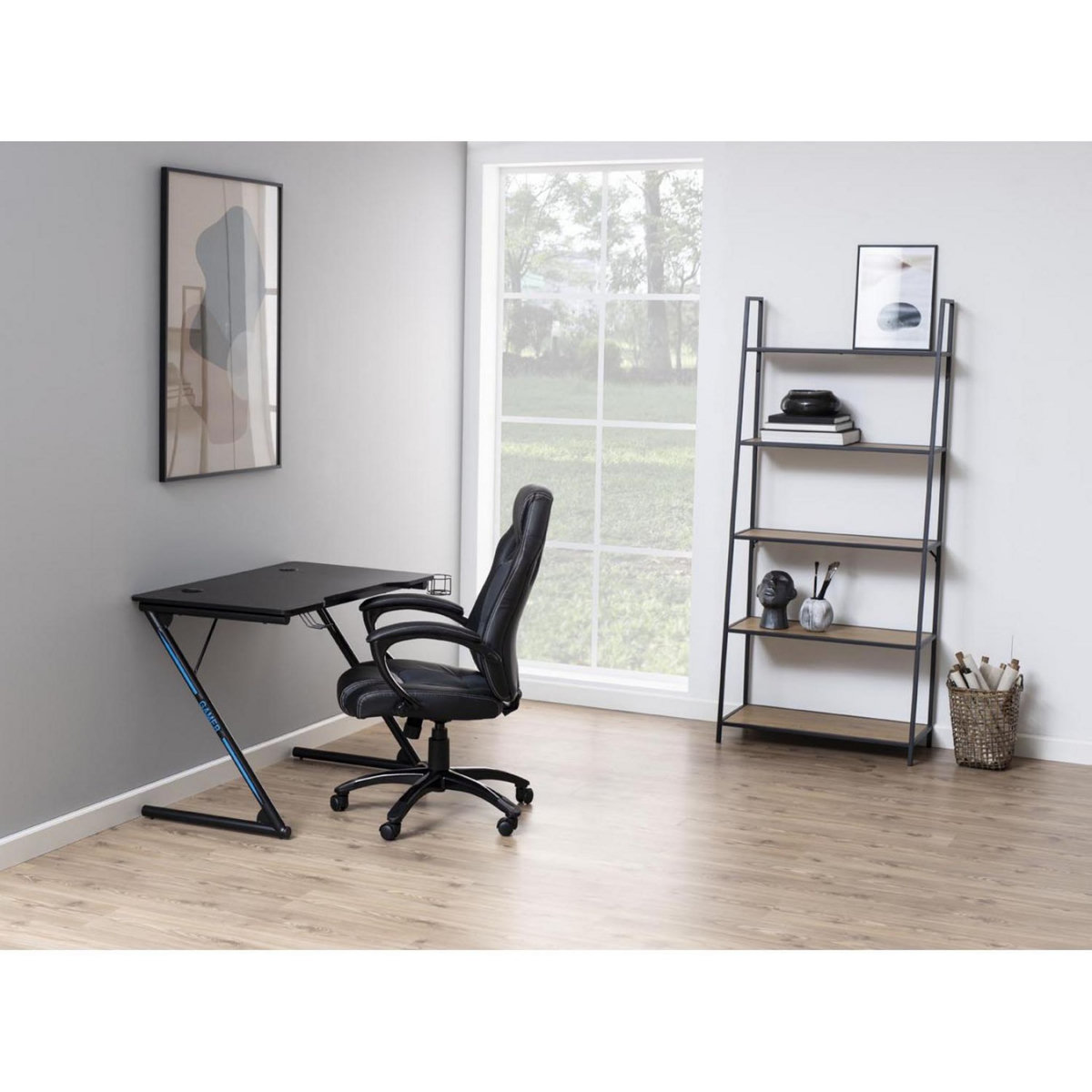 CONCEPT USINE Bureau de gaming noir en composite bois GAMER