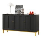 MERAX Buffet 3 porte(s) 0 tiroir(s) - 140 cm noir mdf