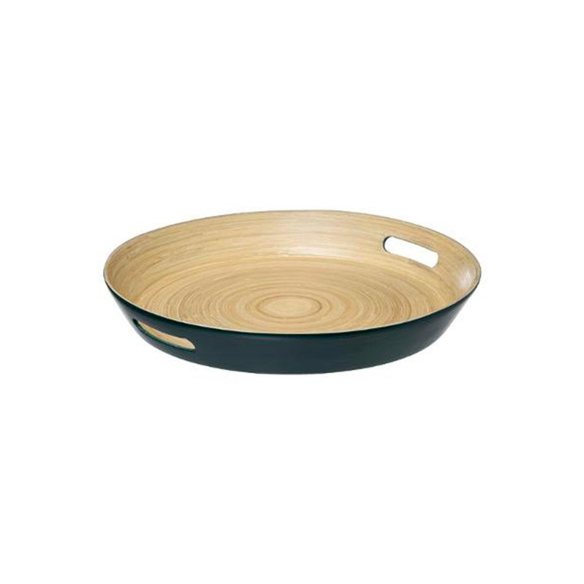 Voir la diapositive 1 : FIVE Plateau Rond en Bambou  Modern  42cm Pétrole