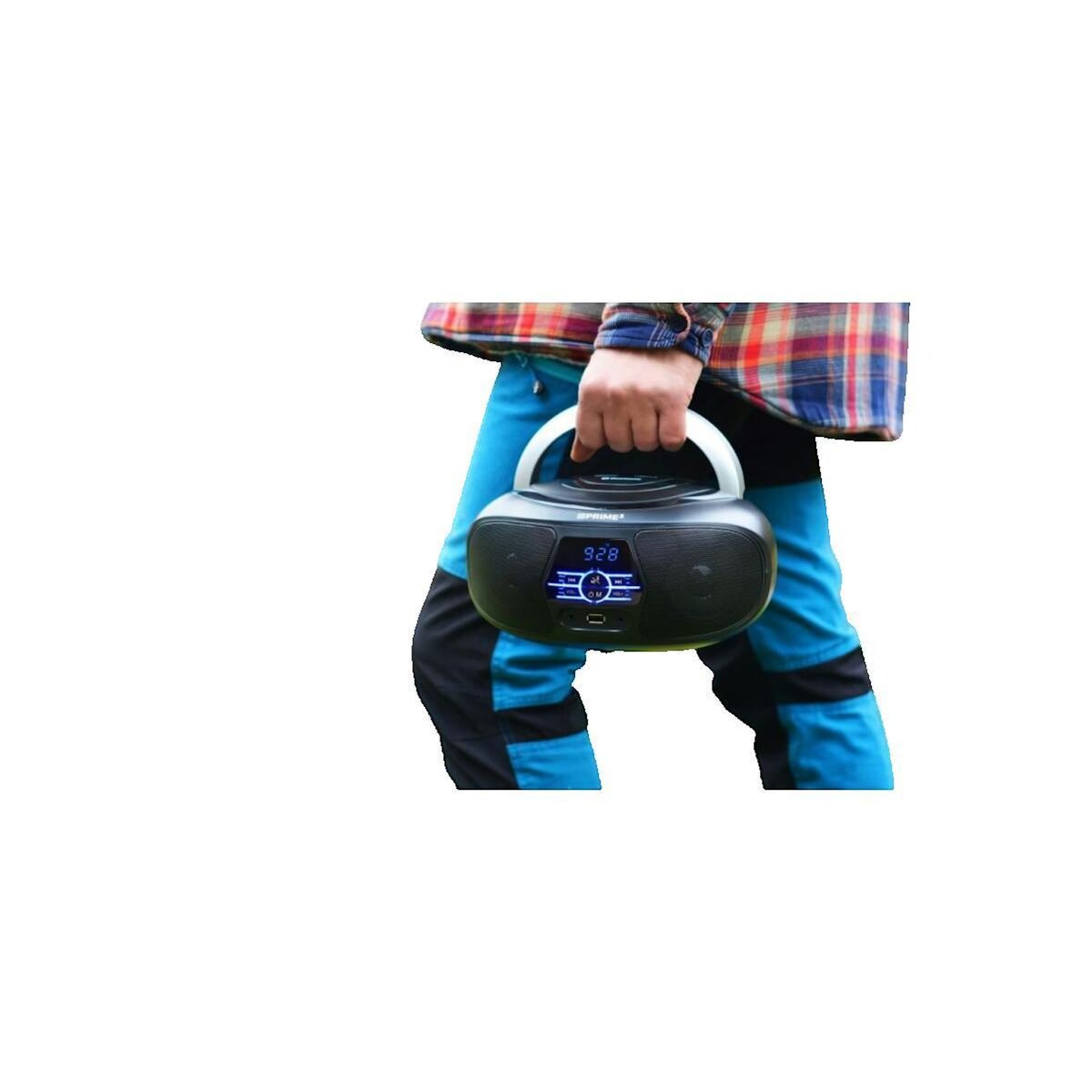 PRIME 3D Lecteur radio Boombox PRIME3 ABB11BT Noir avec Bluetooth et tuner FM