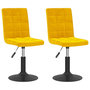 Voir la diapositive 2 : VIDAXL Chaises pivotantes a manger lot de 2 jaune moutarde velours