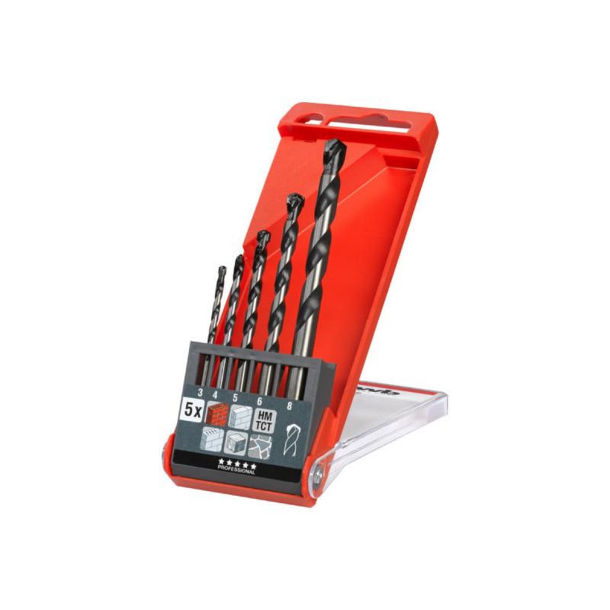 KWB Jeu de 5 forets à béton et pierre KWB - 3 à 8 mm