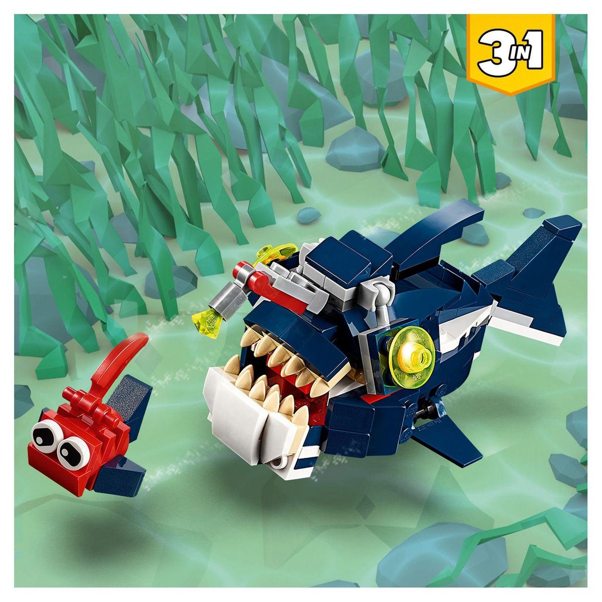 LEGO Creator 31088 - Les créatures sous-marines 3 en 1, Jouet de Construction d'Animaux Marins pour Enfants dès 7 ans 