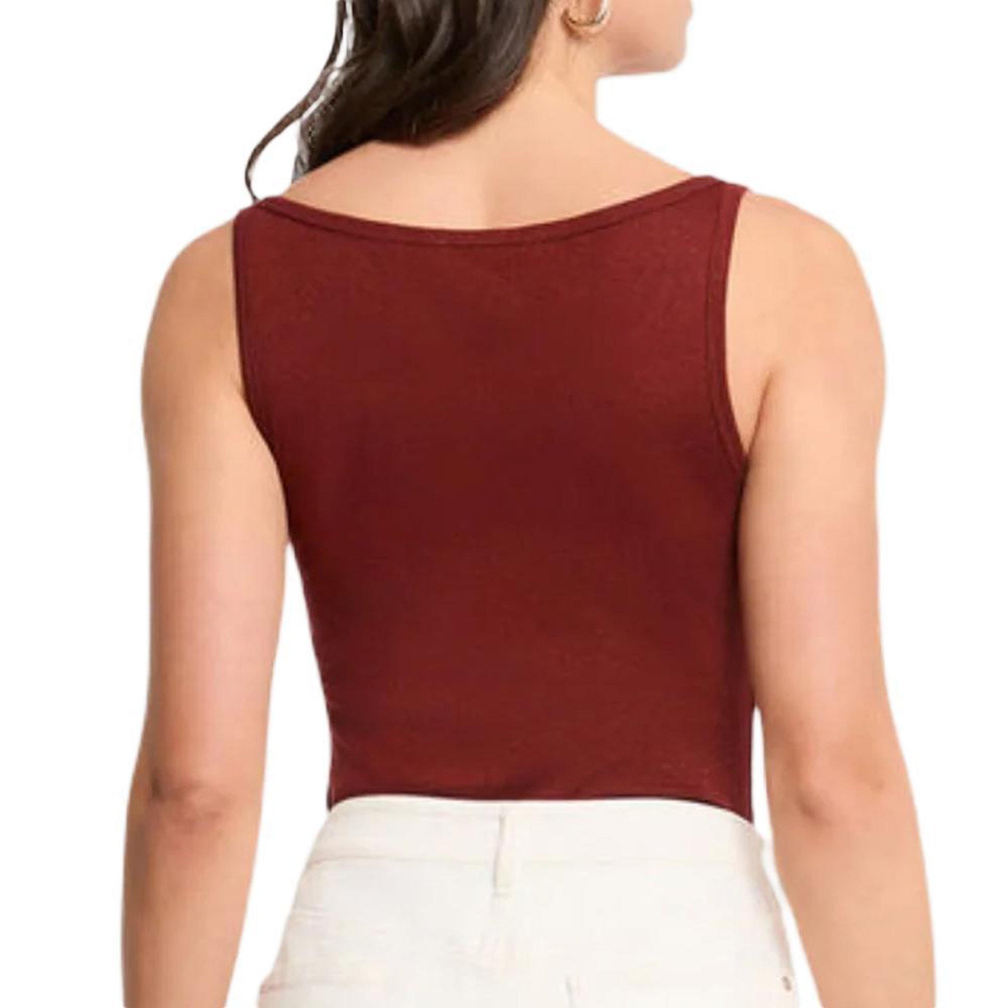 Voir la diapositive 3 : MORGAN Débardeur rouge femme morgan fantaisie avec bijoux