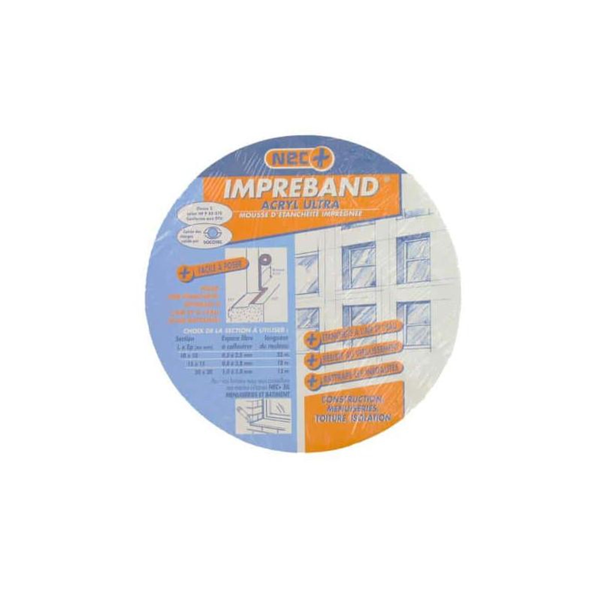 NEC + Mousse d'étanchéité nec+ acryl ultra impreband 20 x 20mm