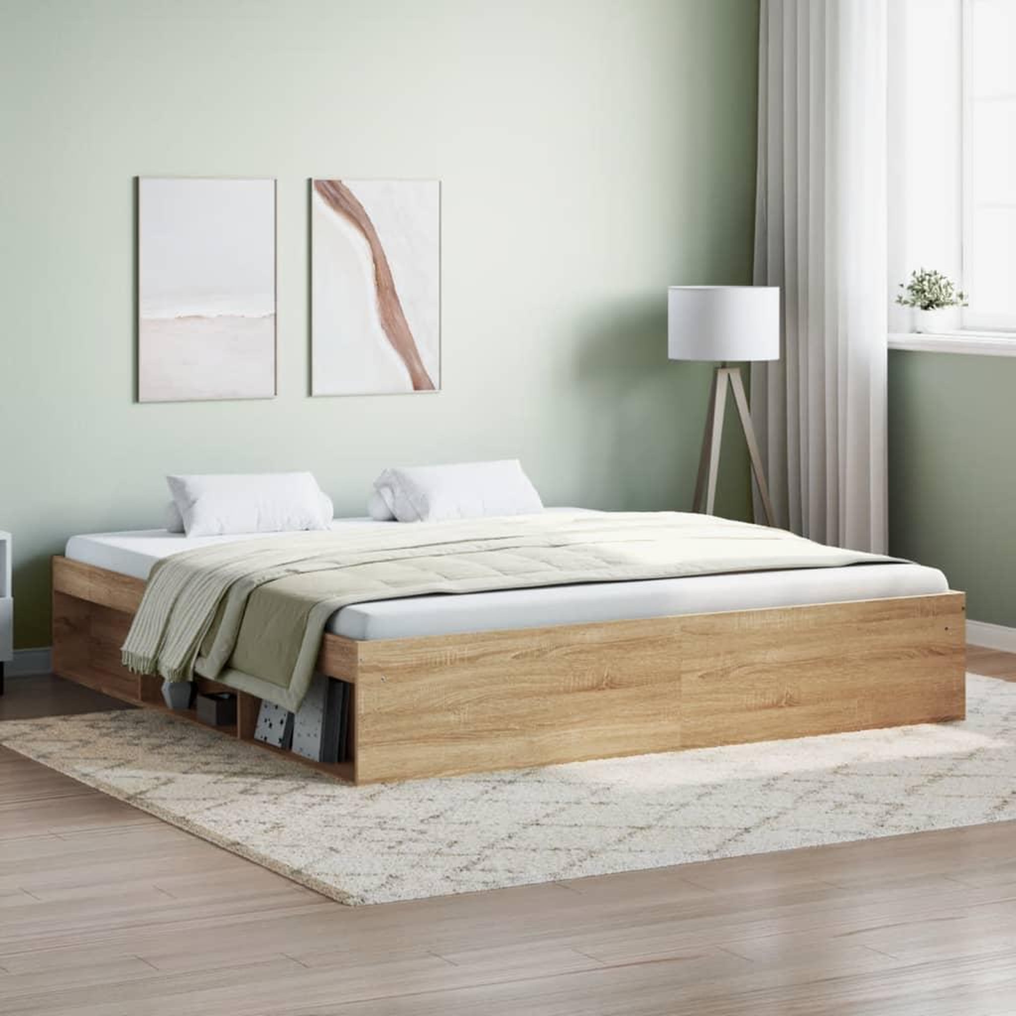 VIDAXL Cadre de lit sans matelas chene sonoma 180x200 cm