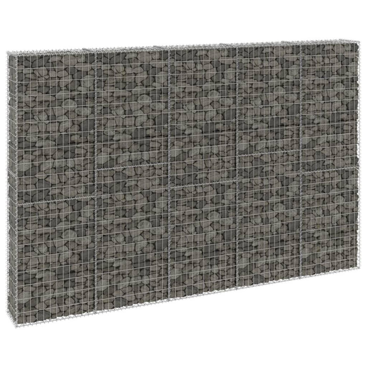 VIDAXL Mur en gabion avec couvercles Acier galvanise 300x30x200 cm