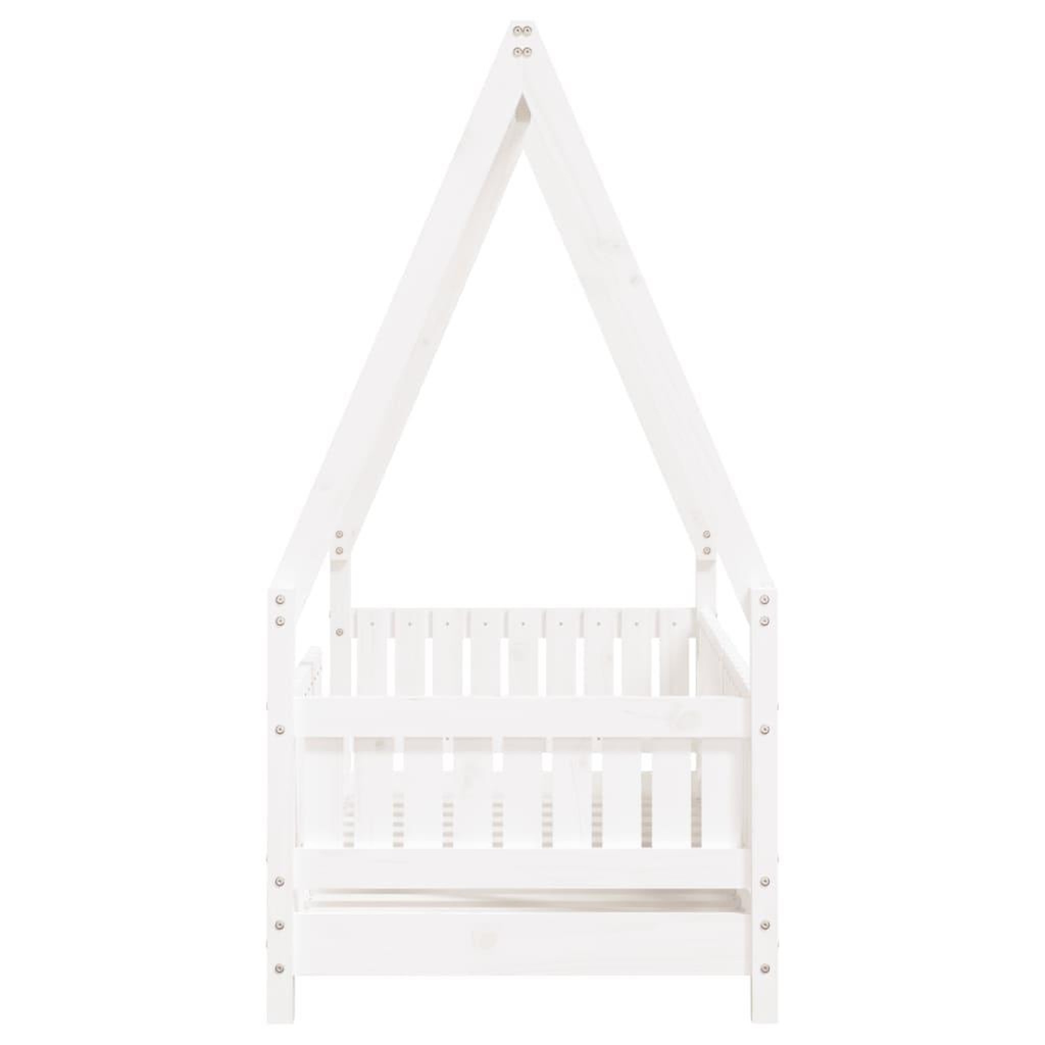 Voir la diapositive 5 : VIDAXL Cadre de lit pour enfant blanc 70x140 cm bois de pin massif