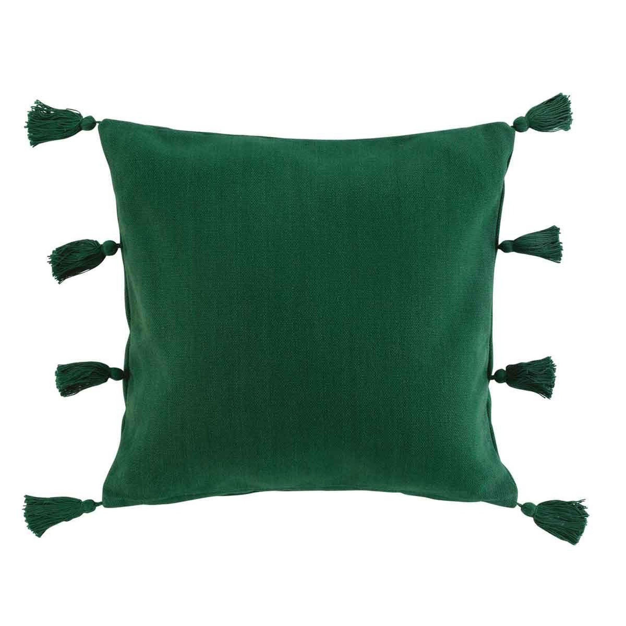 Douceur d'Intérieur Coussin déco à pompons  tasselina  45x45cm vert