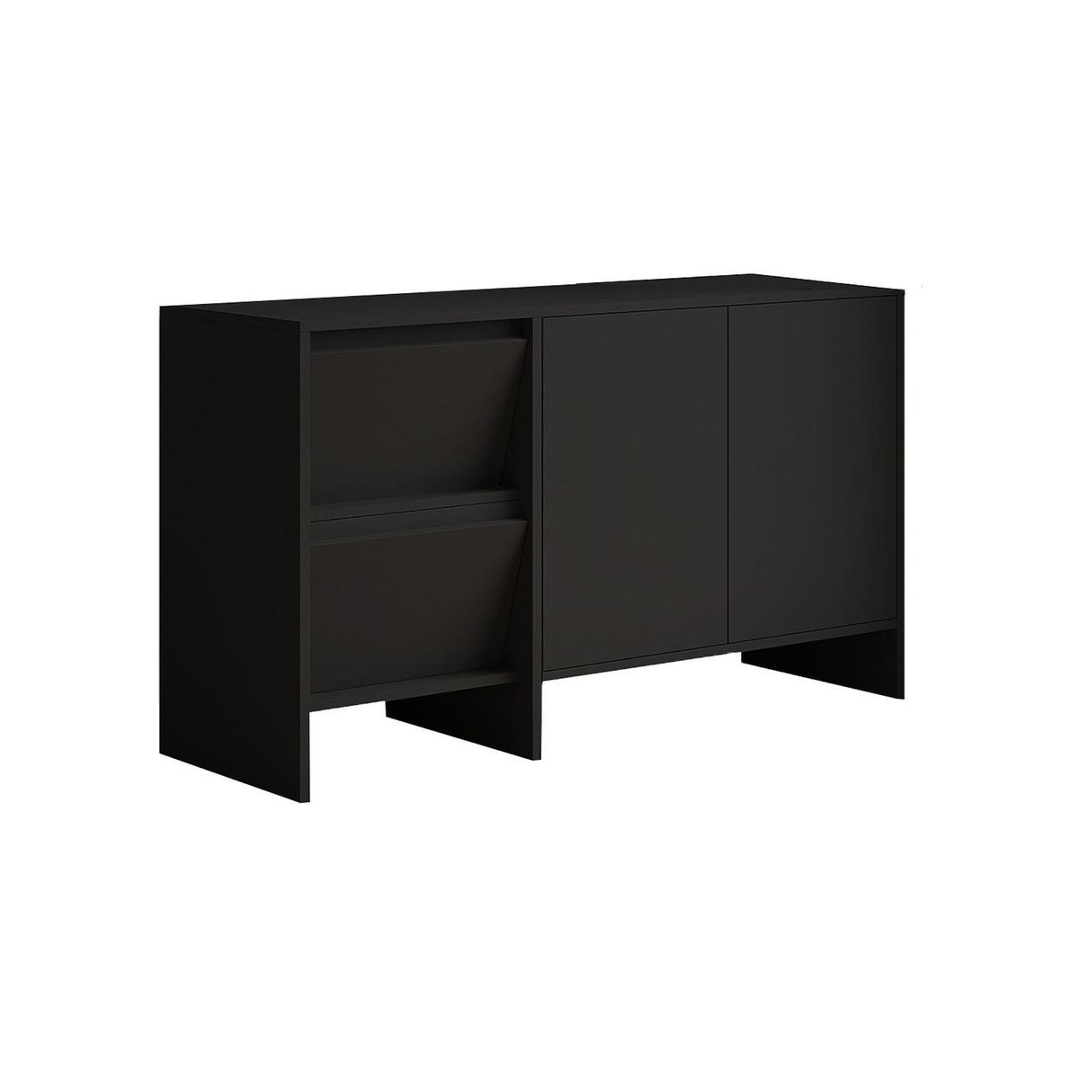 Habitat et Jardin Buffet en bois  Laris 130  - 130 x 44 x 82 cm - Noir