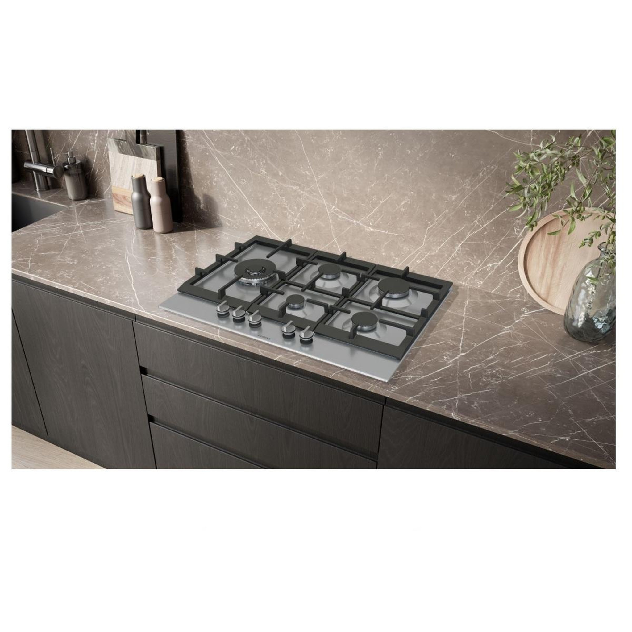 Voir la diapositive 3 : Siemens Table de cuisson gaz 75cm 5 feux 12500w inox - ec7a5si90