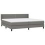 Voir la diapositive 3 : VIDAXL Sommier a lattes de lit avec matelas Gris fonce 200x200cm Tissu