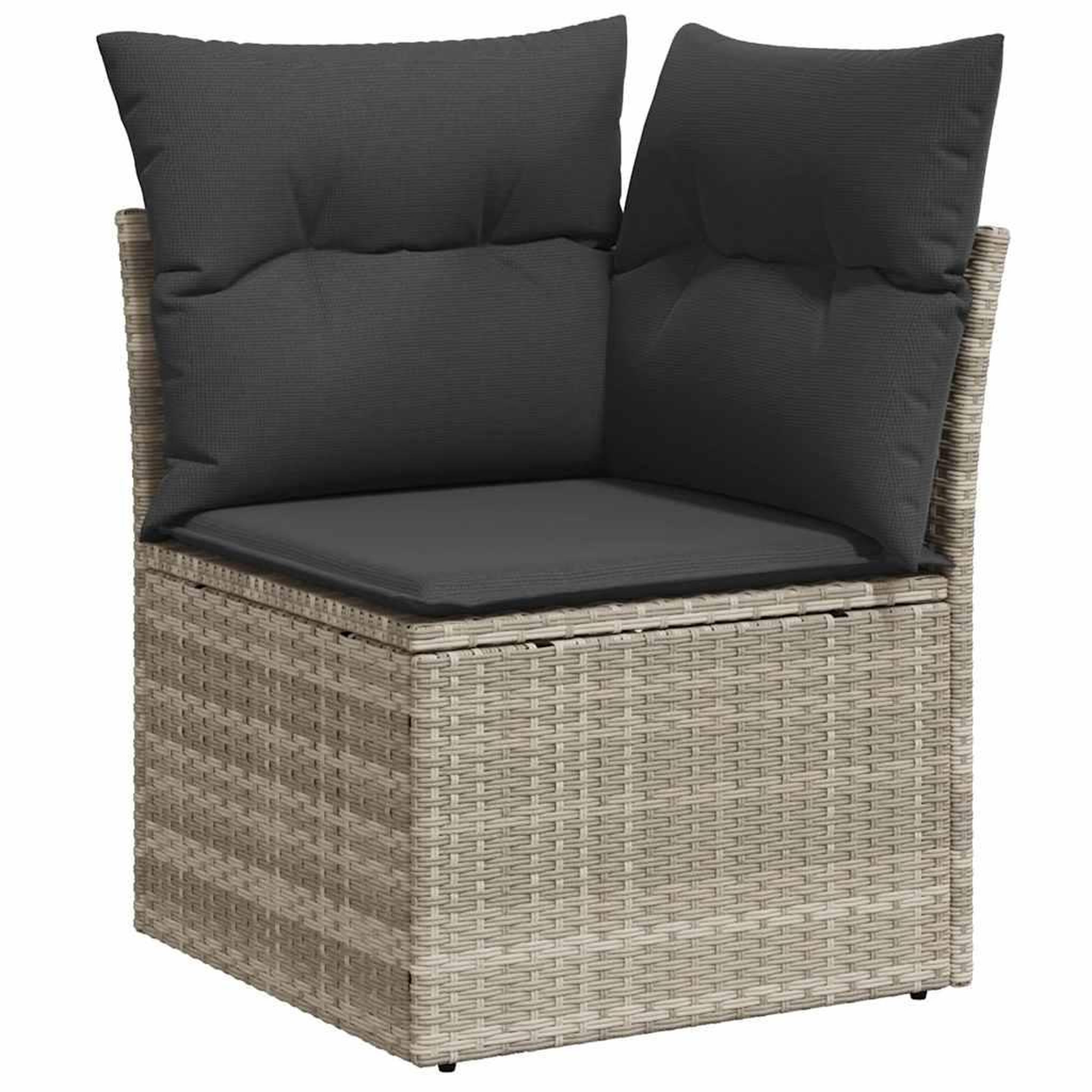 Voir la diapositive 5 : VIDAXL Salon de jardin avec coussins 7 pcs gris clair resine tressee