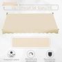 Voir la diapositive 4 : OUTSUNNY Store banne manuel rétractable 3L x 1,5l m inclinaison et hauteur réglable installation rapide métal alu polyester anti-UV beige