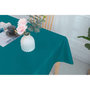 Voir la diapositive 2 : UNIVERS DECOR Nappe enduite avec traitement antitache Bleu Paon rectangulaire 145 x 240 cm