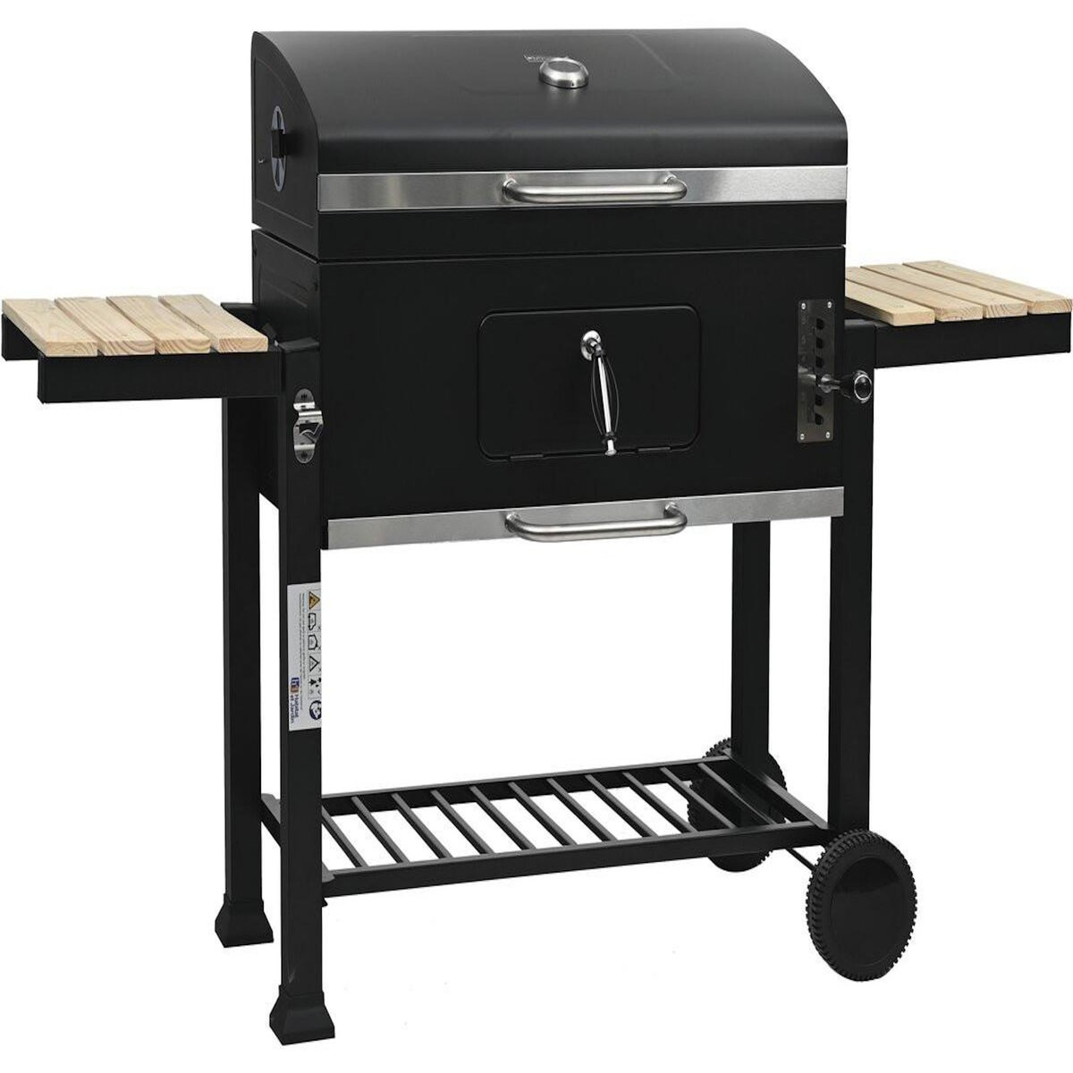 Habitat et Jardin Barbecue charbon avec tablettes latérales et grilles réglables  Marquis  - Noir