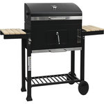 Habitat et Jardin Barbecue charbon avec tablettes latérales et grilles réglables  Marquis  - Noir