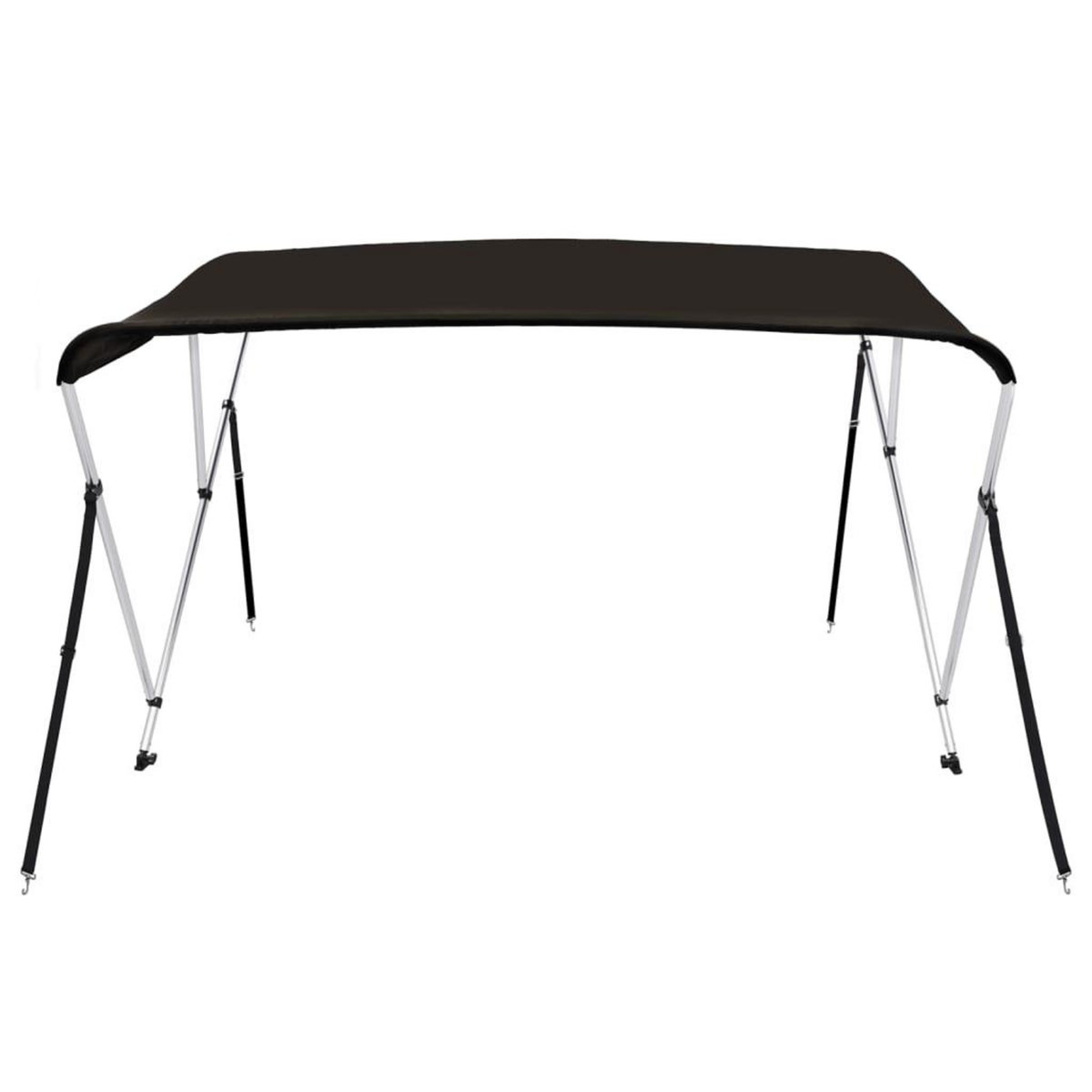 VIDAXL Auvent bimini a 3 arceaux noir 183x196x137 cm