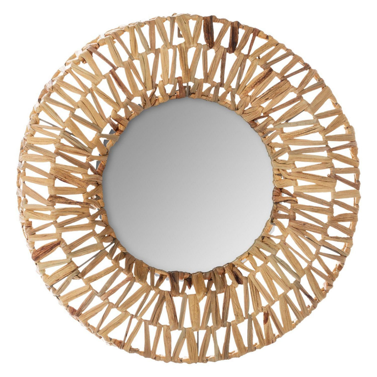 ATMOSPHERA Miroir mural tressé Terre Sauvage - Diam. 45 cm - Beige
