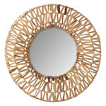 ATMOSPHERA Miroir mural tressé Terre Sauvage - Diam. 45 cm - Beige
