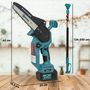 Voir la diapositive 3 : OUTSUNNY Mini tronçonneuse sans fil 580W - scie d'élagage électrique portable 18V 8 pouces - kit complet bleu
