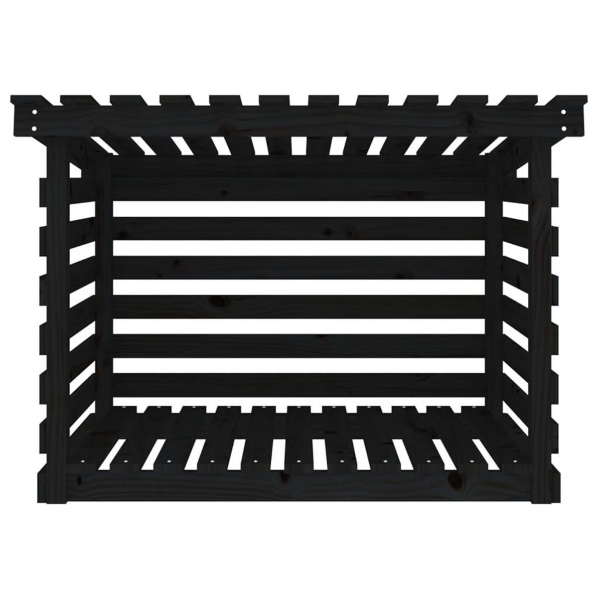 VIDAXL Support pour bois de chauffage Noir 108x73x79 cm Bois de pin
