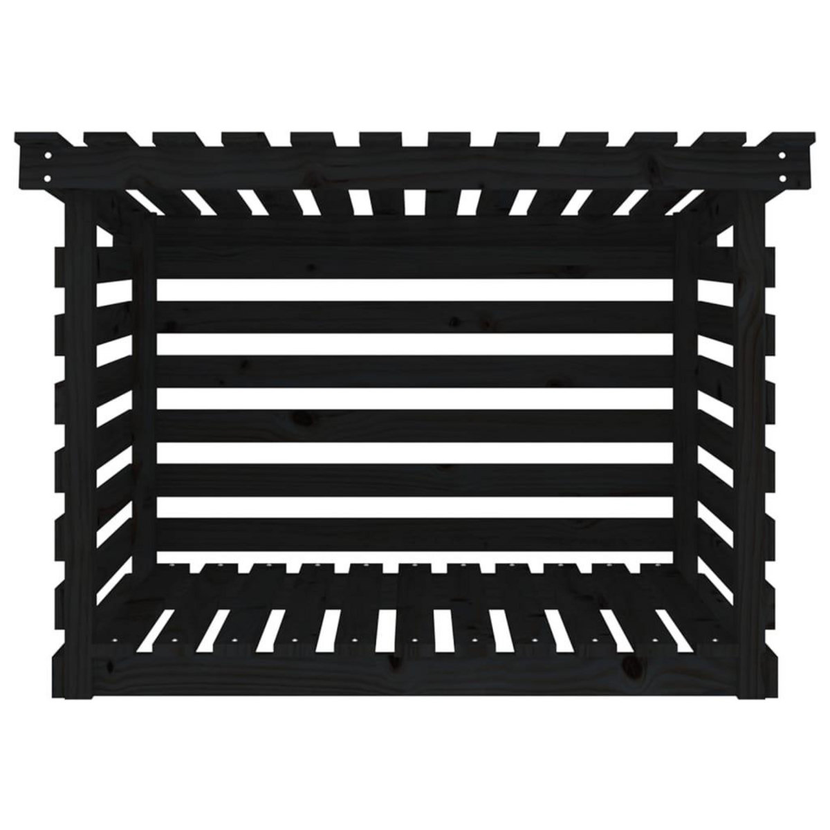VIDAXL Support pour bois de chauffage Noir 108x73x79 cm Bois de pin