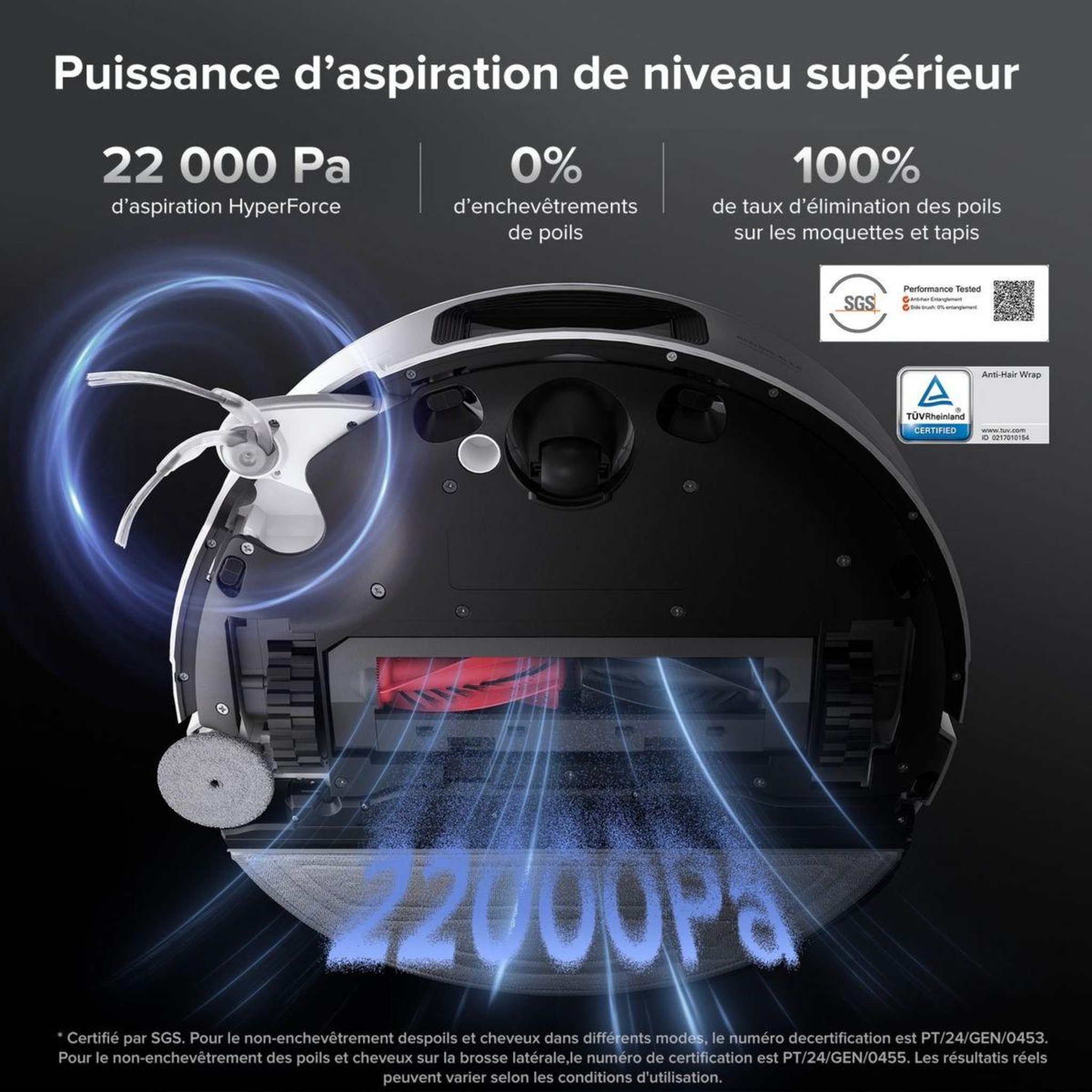 Voir la diapositive 3 : ROBOROCK Robot Aspirateur Laveur Saros 10 blanc