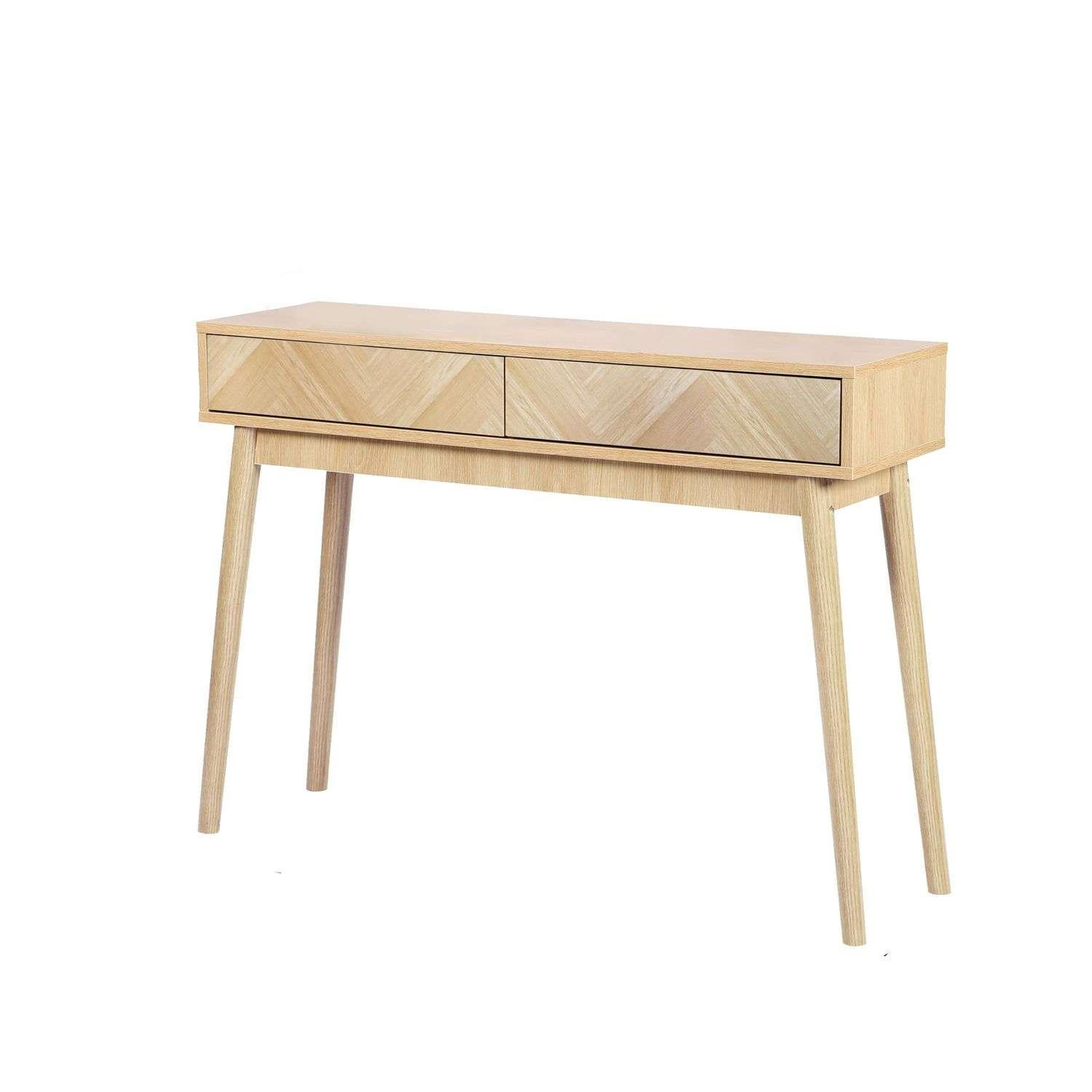 DIVERS Console 2 tiroirs shelby en bois avec système d'ouverture push pull - beige
