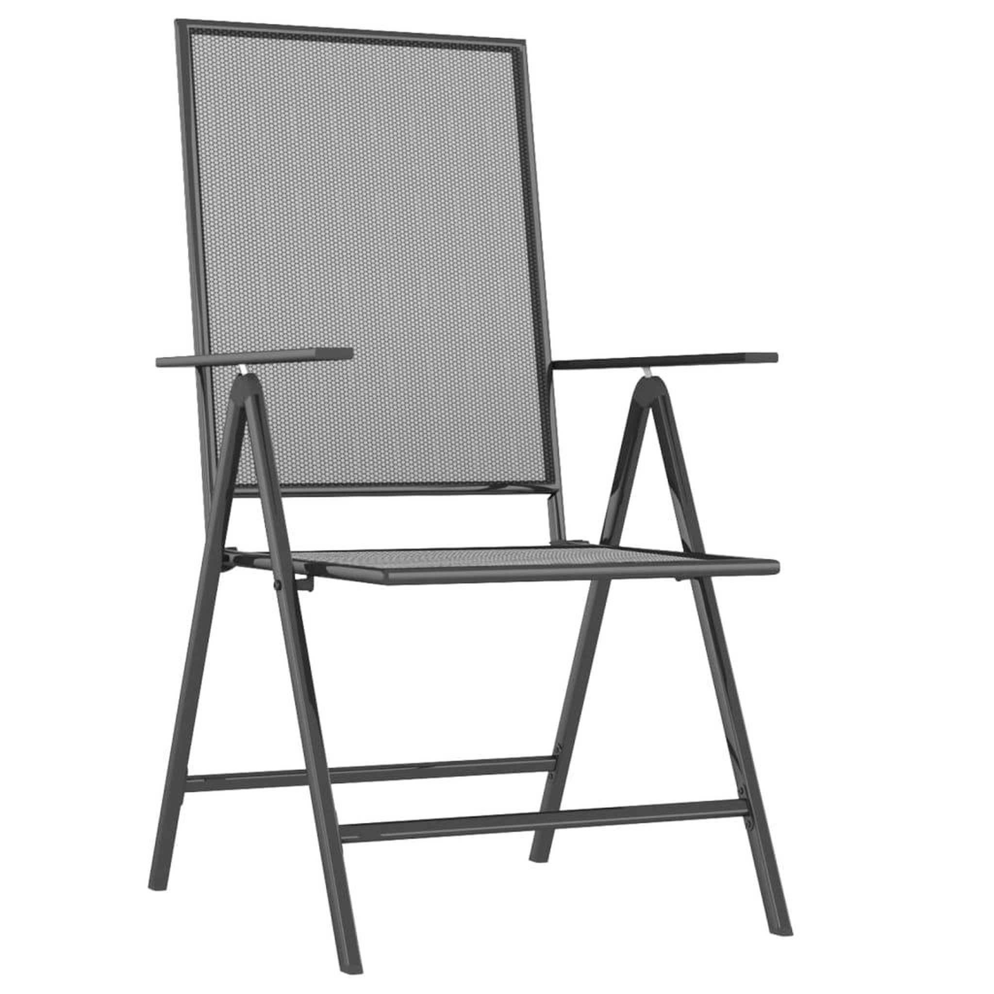 Voir la diapositive 5 : VIDAXL Ensemble a manger de jardin 5 pcs anthracite acier