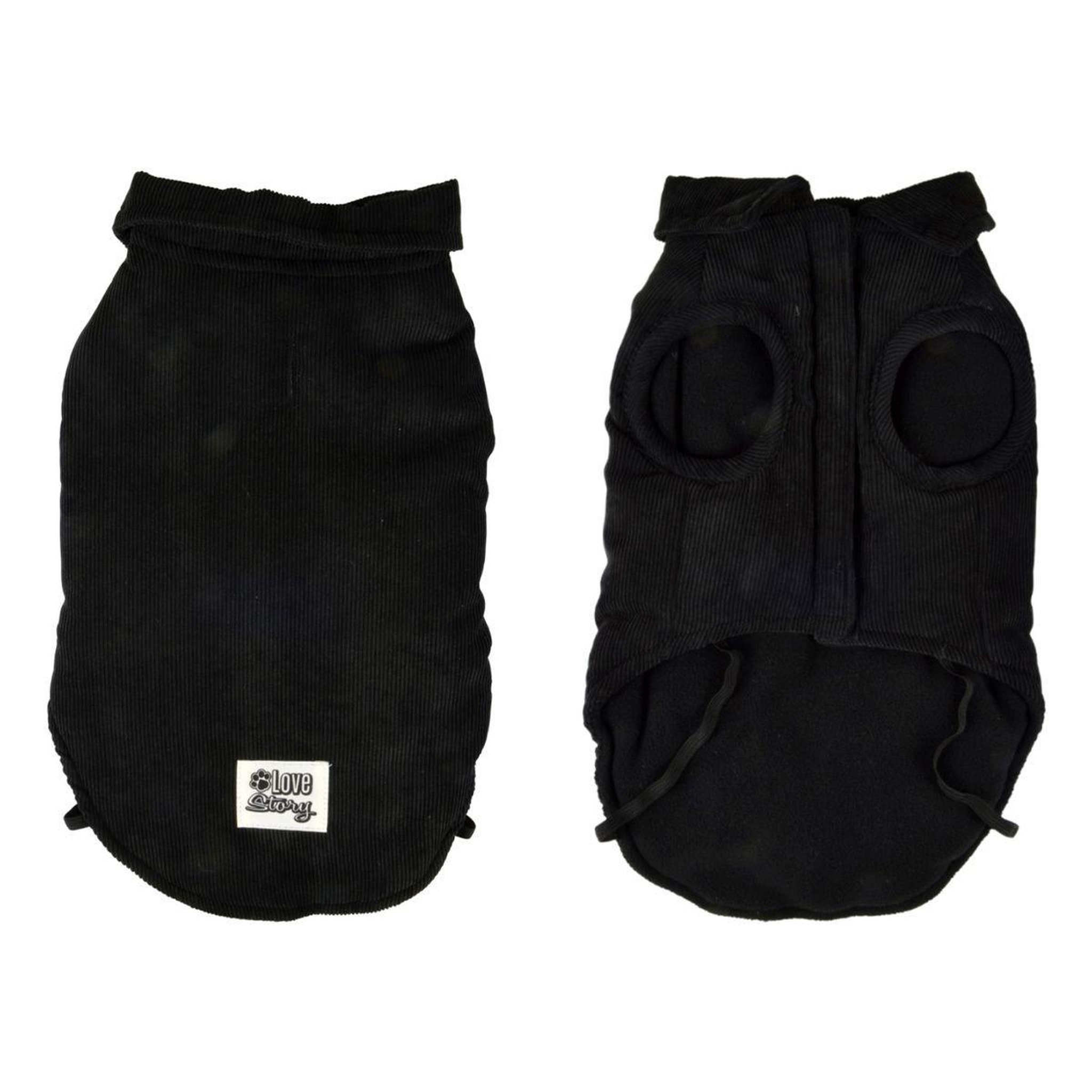 LOVE STORY Manteau pour chien  velours côtelé  30cm noir