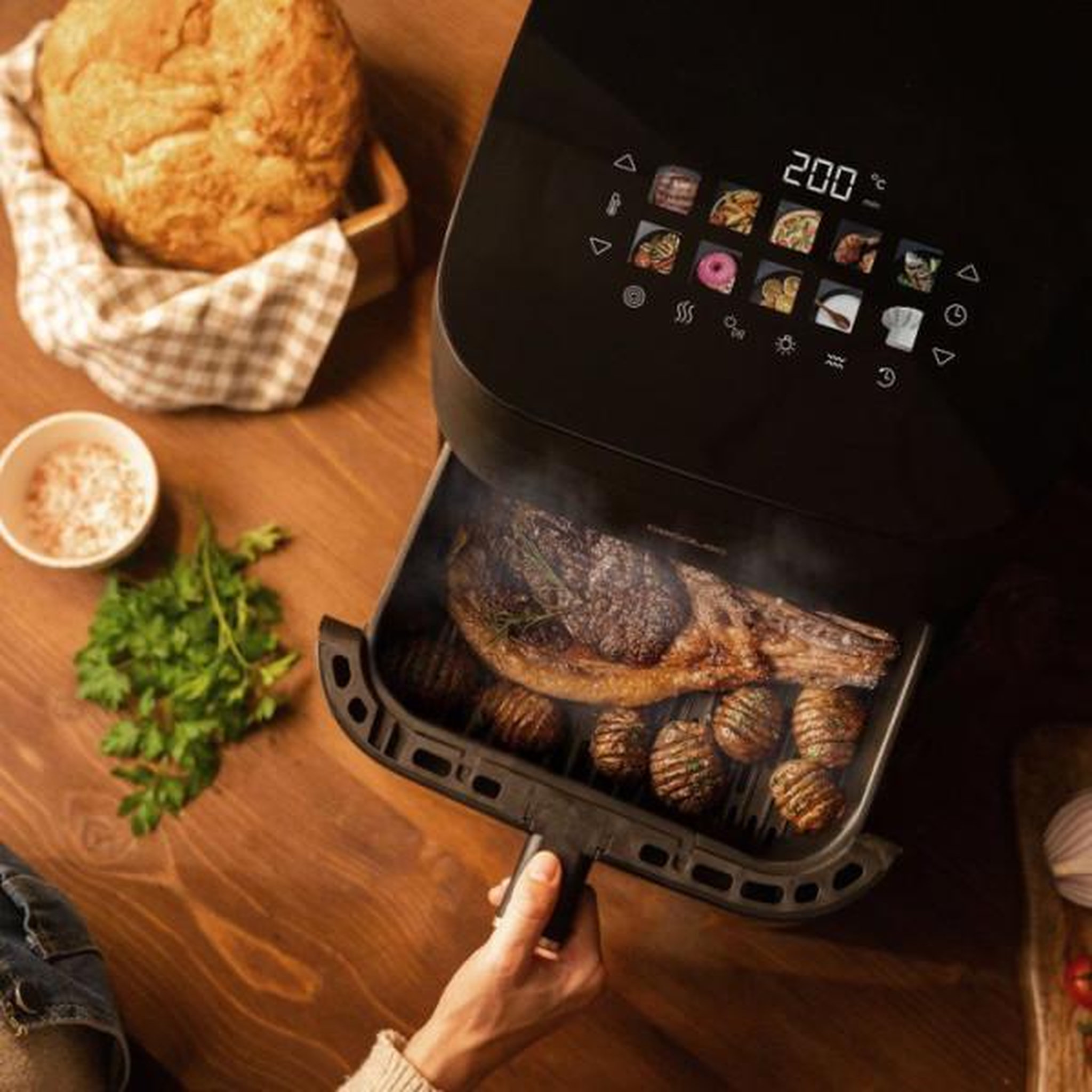 Voir la diapositive 5 : CECOTEC Friteuse electrique  a air sans huile cecotec cecofry&grill smokin' 8500 8.5l grill