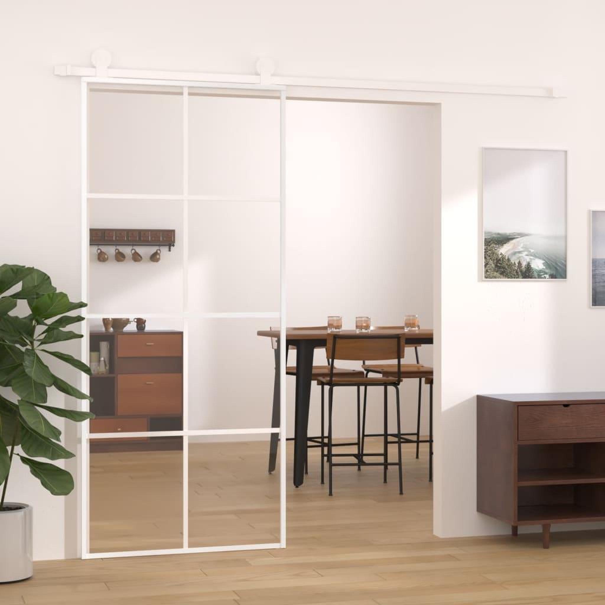 VIDAXL Porte coulissante Verre ESG et aluminium 90x205 cm Blanc