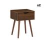 Voir la diapositive 5 : SWEEEK Lot de 2 tables de chevet décor bois teinté noyer. 1 tiroir